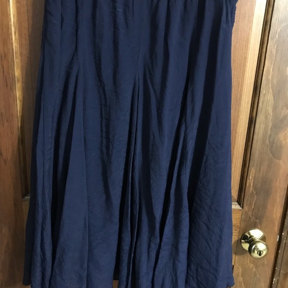 NWOT navy flowy midi skirt, lined - Picture 2 of 8